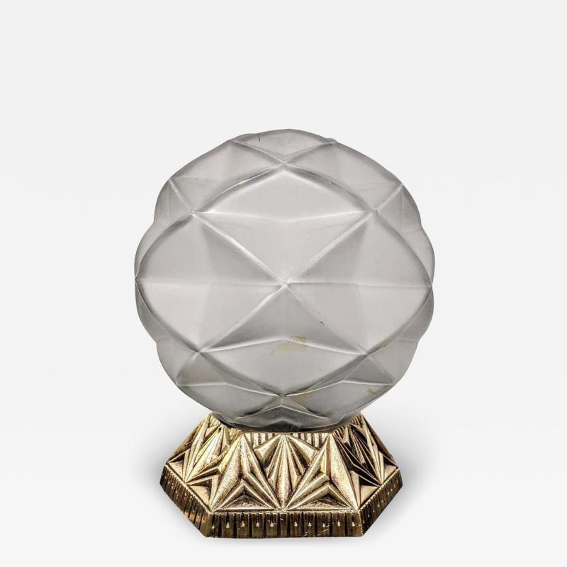 French Art Deco Geometric Sphere Table Lamp