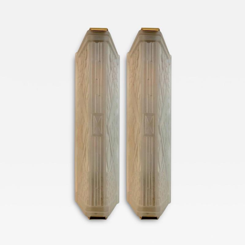French Art Deco Geometric Wall Sconces