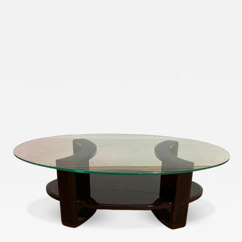 French Art Deco Glass Top Coffee Table