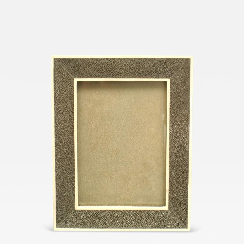 French Art Deco Gray Shagreen Picture Frame