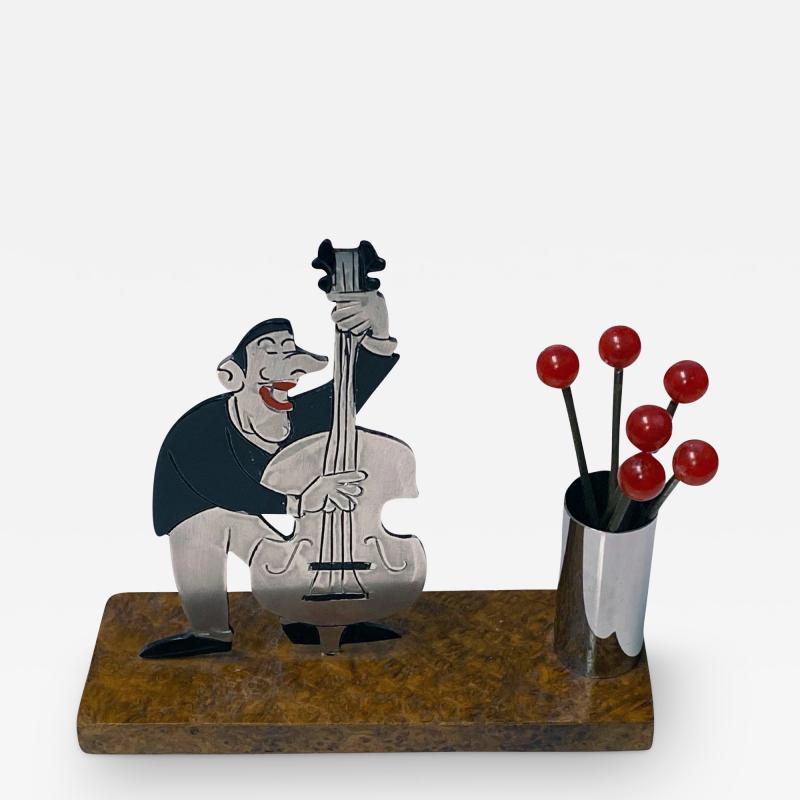 French Art Deco Jazz Musician Cocktail Sticks Set probably Sudre C 1920