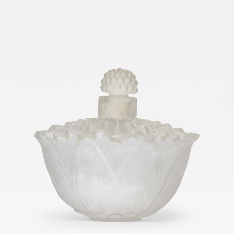 French Art Deco Lalique Lotus Flower Perfume Bottle