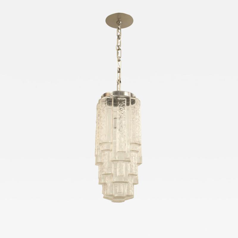 French Art Deco Molded Tiered Glass Lantern