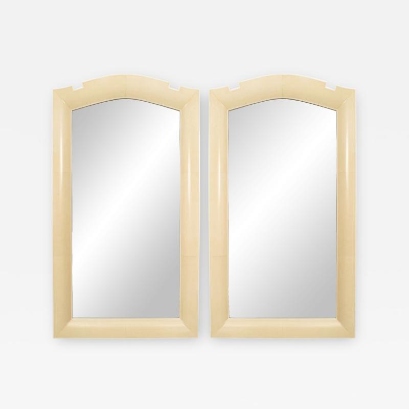 French Art Deco Parchment Wall Mirrors