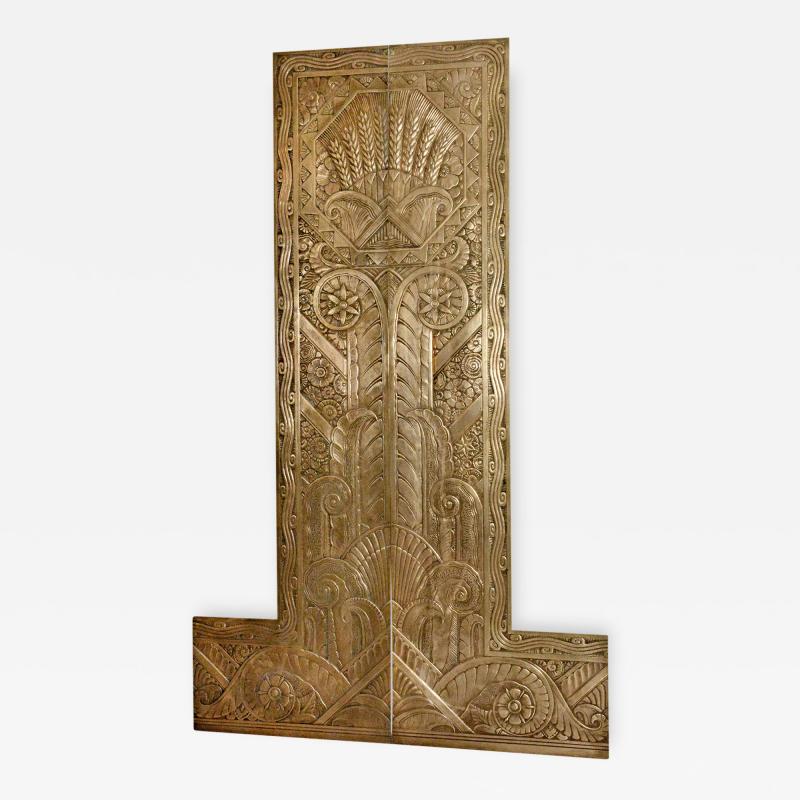 French Art Deco Sculptor Art Deco Panels Six Feet Tall