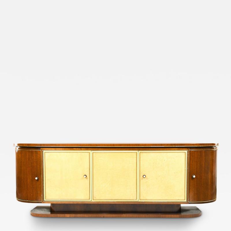 French Art Deco Sideboard or Credenza with Parchment Front Monumental