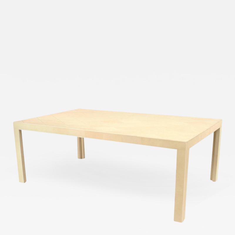 French Art Deco Style White Shagreen and Bone Coffee Table