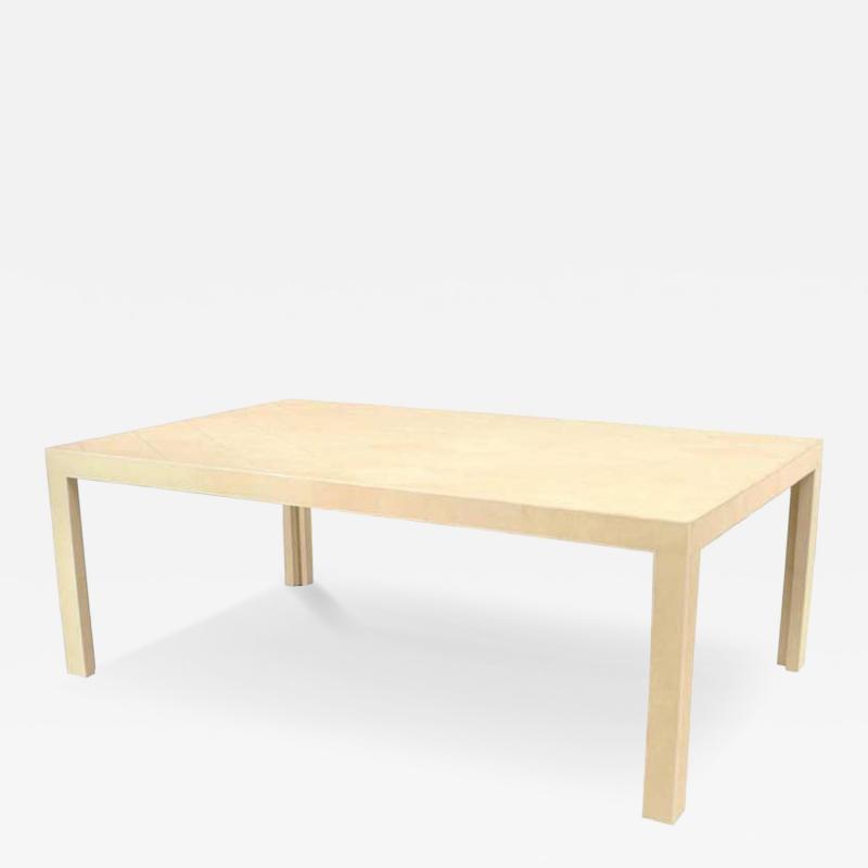 French Art Deco Style White Shagreen and Bone Coffee Table