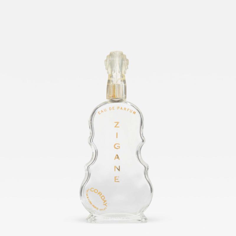 French Art Deco Violin Shaped Perfume Bottle