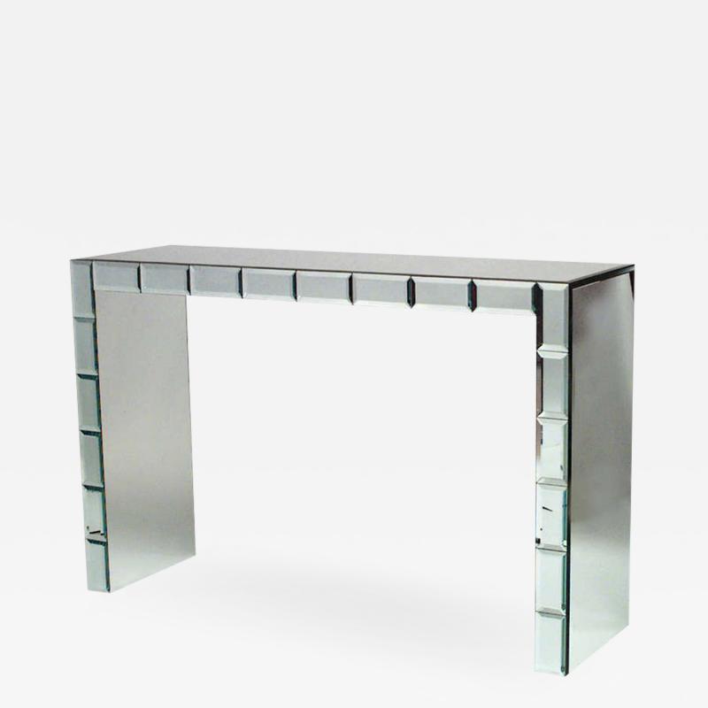 French Art Modern Mirrored Console Table