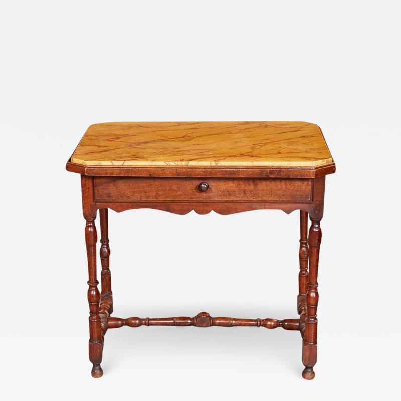 French Baroque Faux Marble Side Table