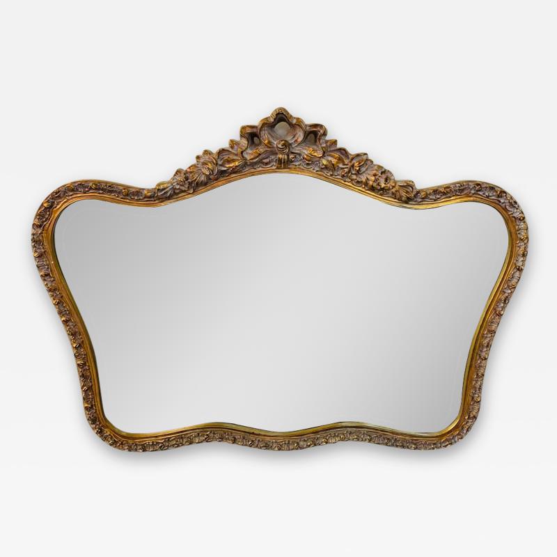 French Baroque Style Gilt Wood Carved Mirror