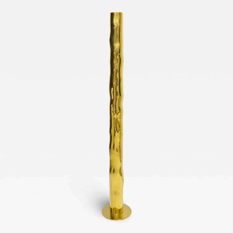 French Bespoke Sculptural Brass Totem Floor Lamp
