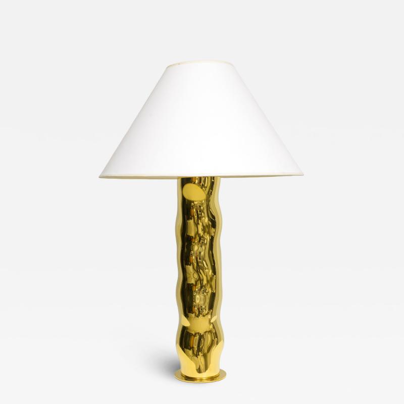 French Bespoke Sculptural Brass Totem Table Lamp