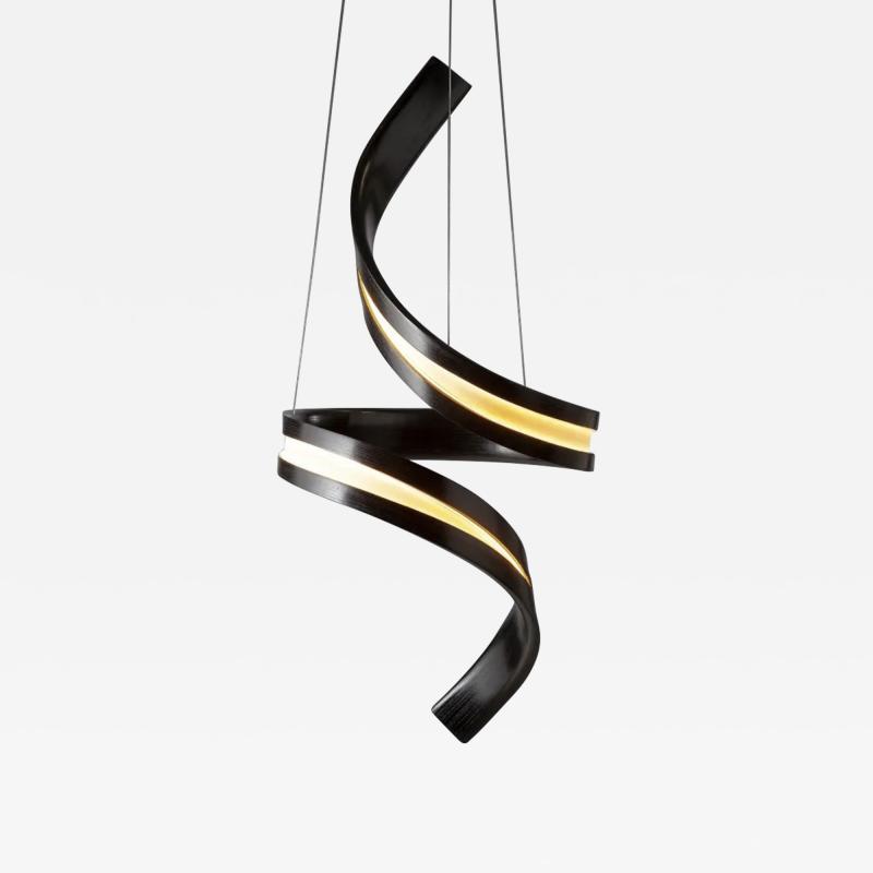 French Bespoke Sculptural Ebonized Ashwood Lighting Fixture