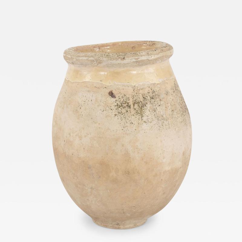 French Biot Jar with Yellow Glazed Rim