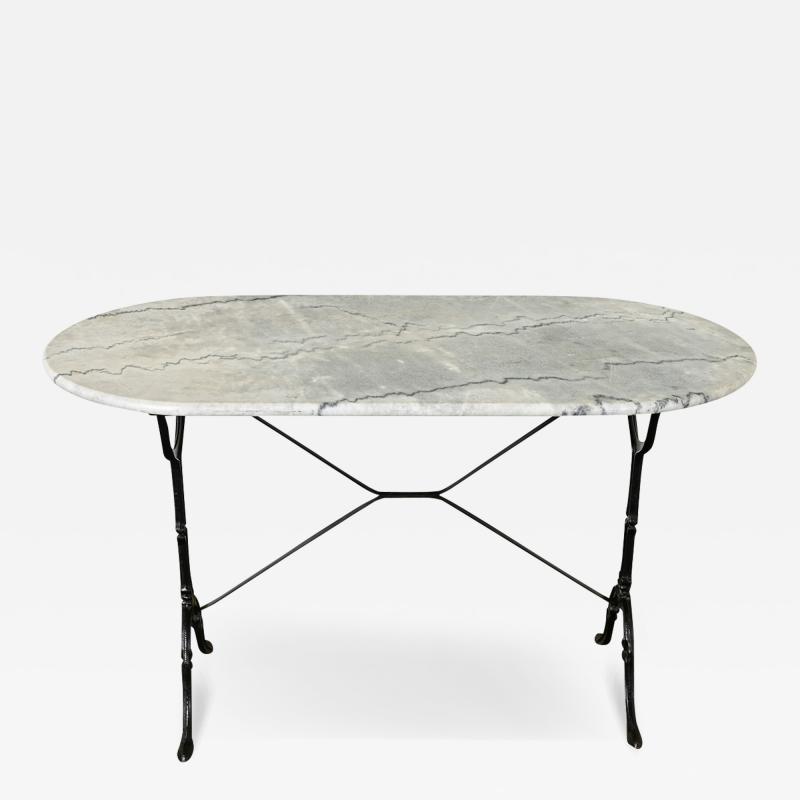 French Bistro Table with Oblong Marble Top
