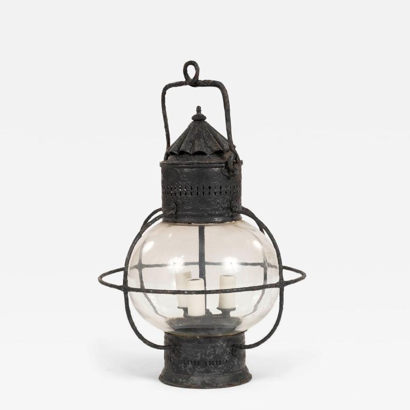 French Black Painted Iron Lantern