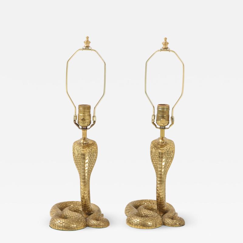 French Bronze Cobra Lamps