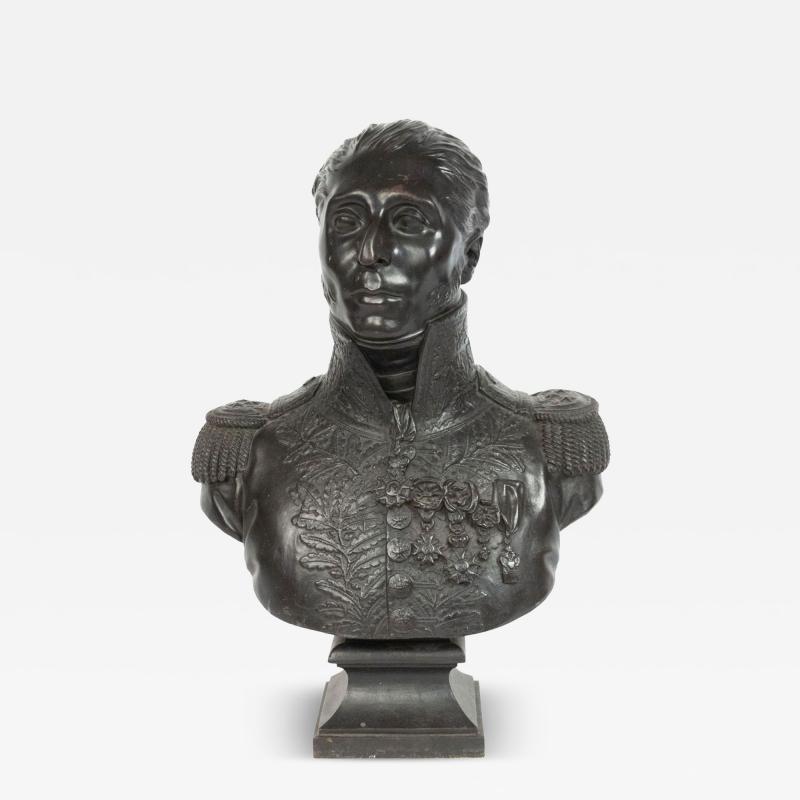 French Bronze Military Officer Bust