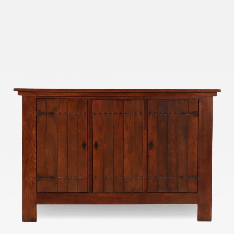 French Brutalist Oak Cabinet C 1960