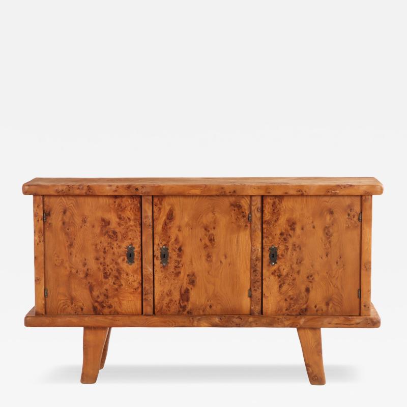 French Brutalist Style Burl Elm Buffet C 1960