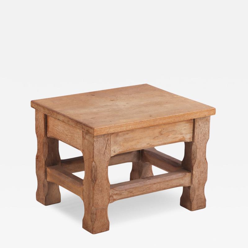 French Brutalist Style Oak Stool C 1960