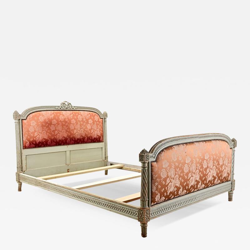 French Carved Louis XVI Style Queen Bed Frame