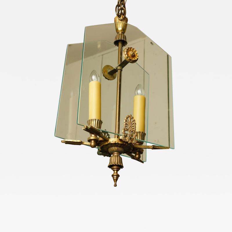 French Classic Brass and Glass Lantern