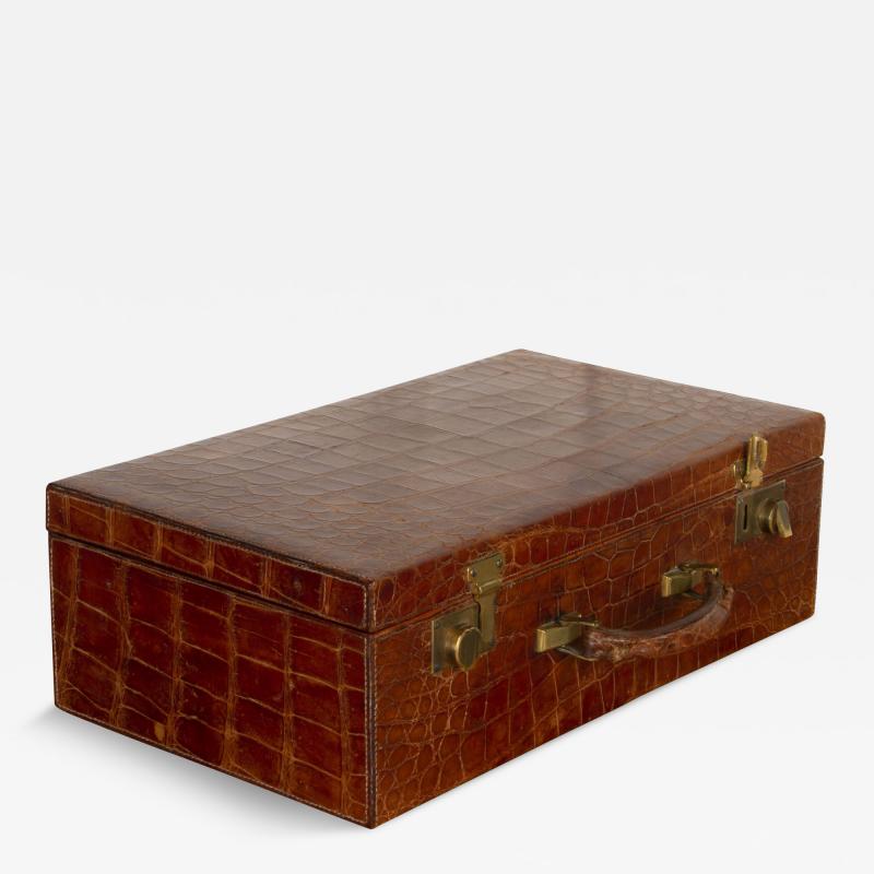 French Crocodile Skin Suitcase