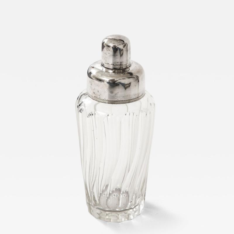 French Crystal and Silver Cocktail Shaker