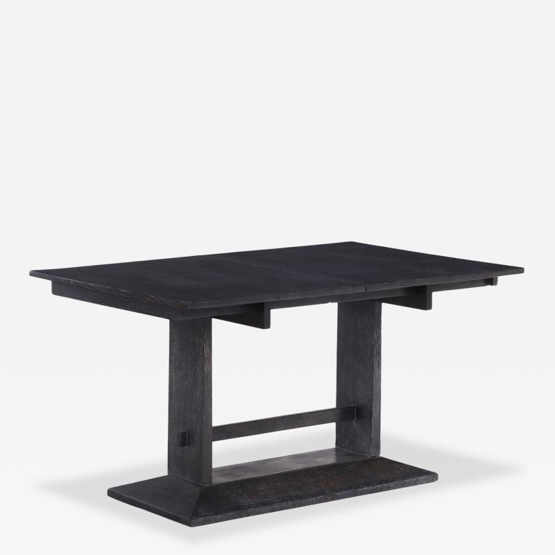 French Dark Cerused Oak Table or Desk C 1940