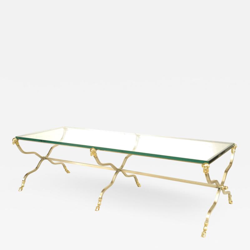 French Directoire Brass and Glass Coffee Table