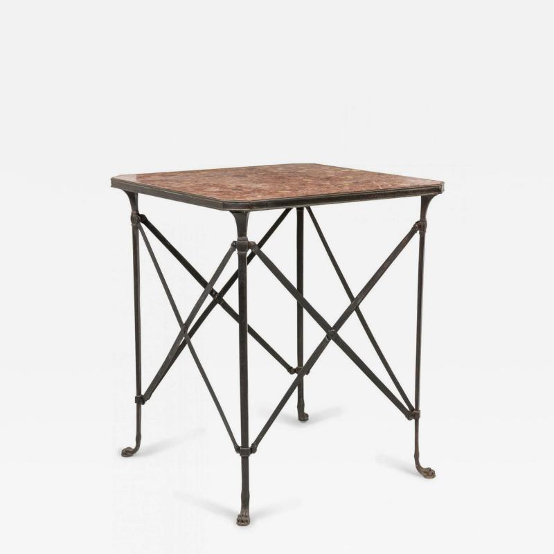 French Directoire Bronze Marble Top End Table