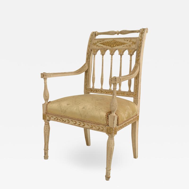 French Directoire Gilt Arm Chair