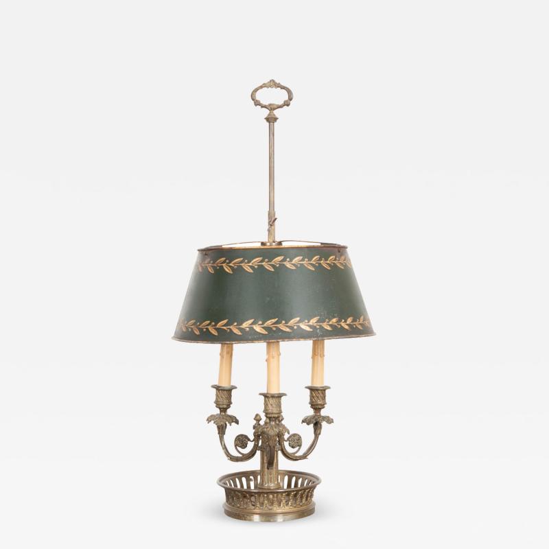 French Early 19th Century Brass and T le Bouillotte Lamp