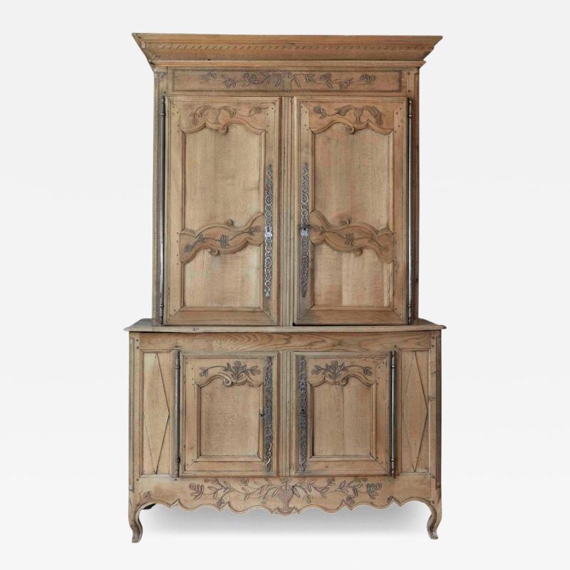 French Early 19th Century Provincial Oak Buffet Deux Corps