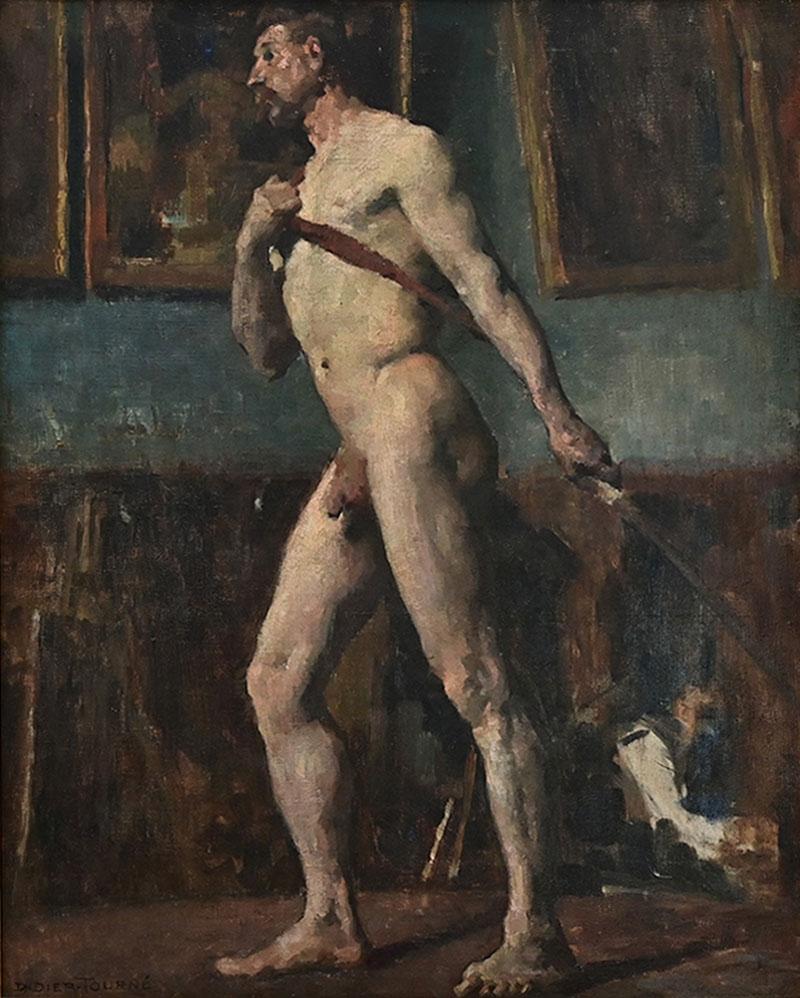 French Early 20th Century Male Nude by Didier Tourn 