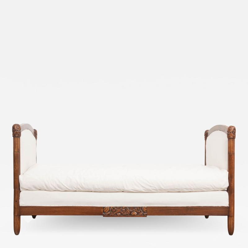 French Early 20th Century Walnut Art Deco Daybed