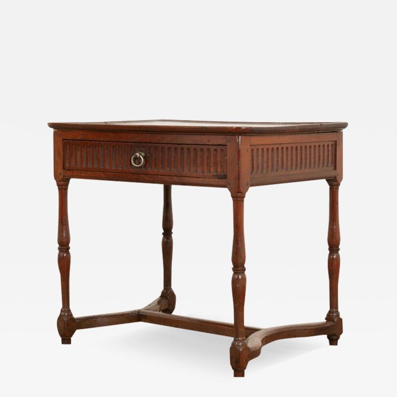 French Elm Side Table From Brittany