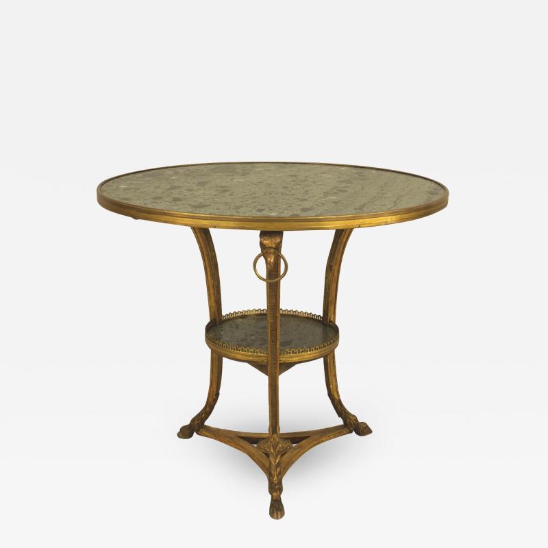French Empire Gueridon Marble Table