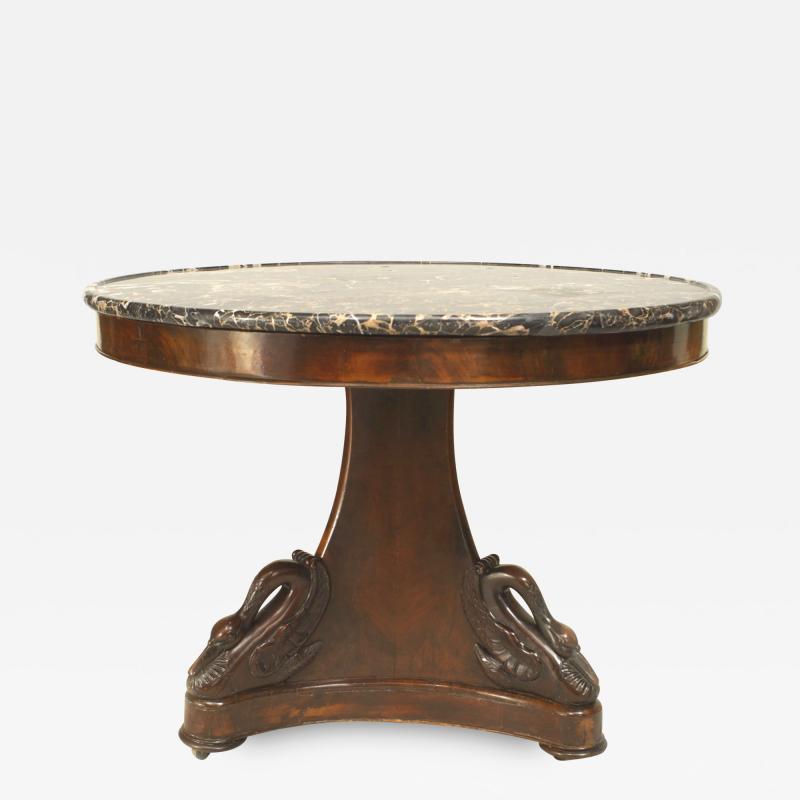 French Empire Mahogany Carved Center Table