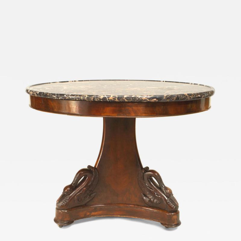 French Empire Mahogany Carved Center Table