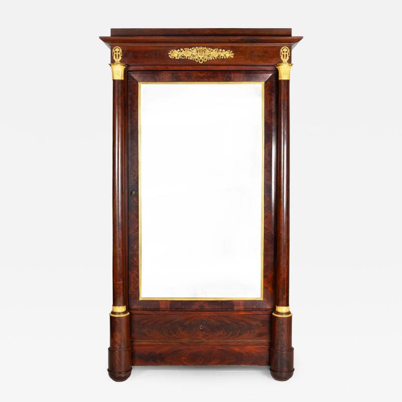 French Empire Ormolu Mounted Mahogany Armoire Wardrobe ca 1820 40