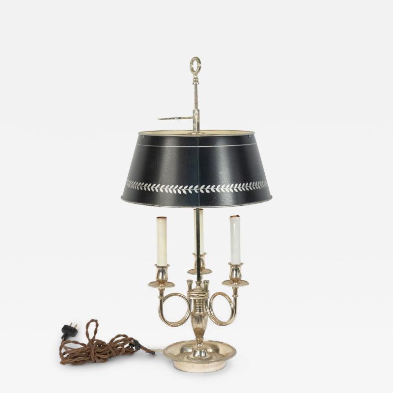 French Empire Silver Plate Table Lamp