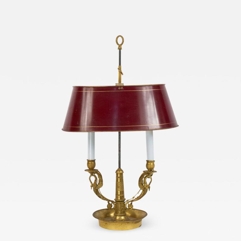 French Empire Style Bronze Swan Table Lamp