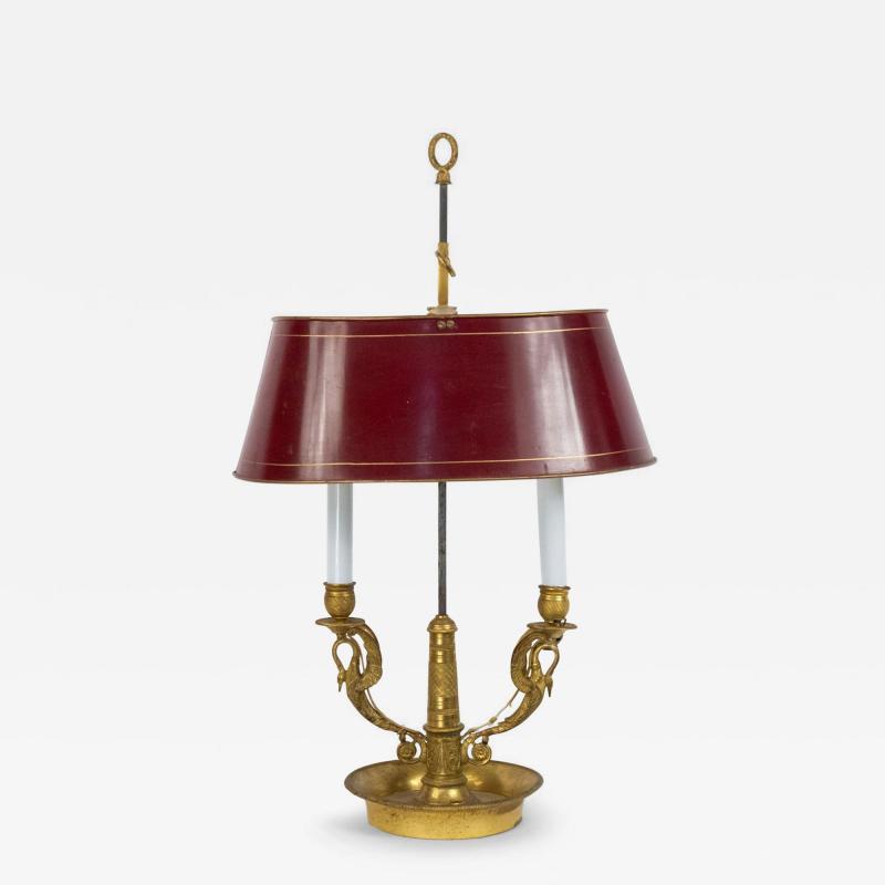 French Empire Style Bronze Swan Table Lamp