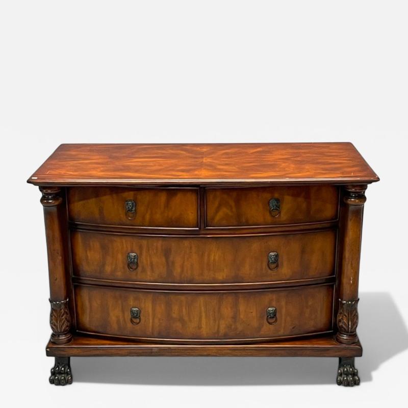 French Empire Style Flame Mahogany Bronze Bow Front Dresser USA 20th C 