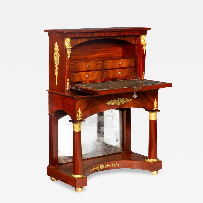 French Empire Style Mahogany Antique Secretary Desk