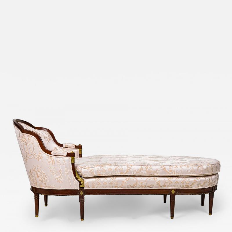 French Empire Style Mahogany Pink Chaise